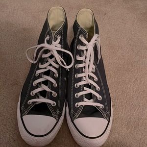 Barley worn navy blue high top converse